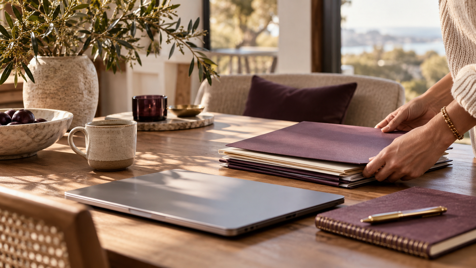 A familiar table with gathered records and room to plan